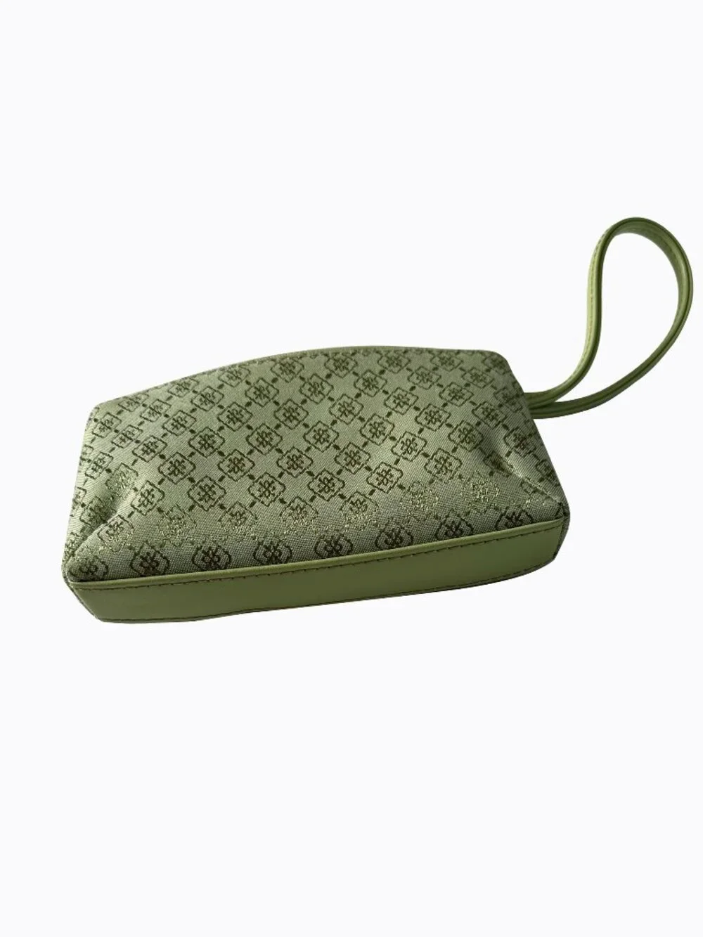 Retro Argyle Wristlet Clutch Mini Compact Bag Wallet Mint Green Diamond Pattern